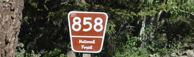 Forest Service Road 858 continues Ouray County Road 8 all the way to Owl Creek Pass