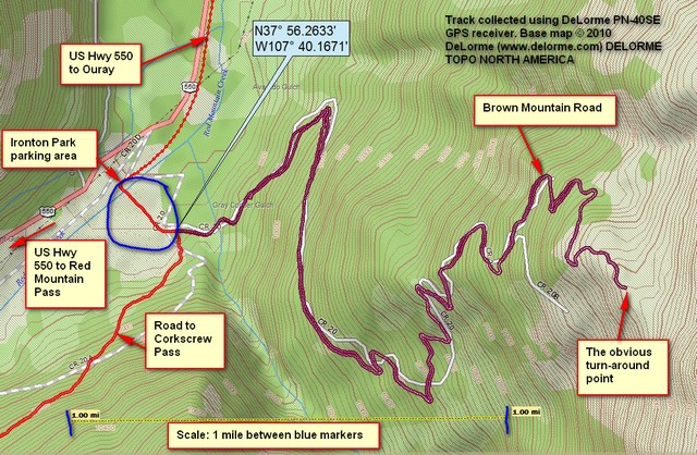 Brown Mountain GPS track