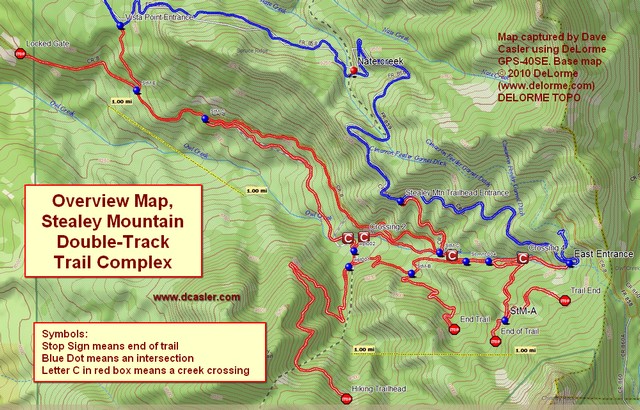 Overview of stealey mountain  trail complex
