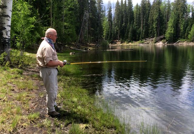 Gary, one of the club members, fishing in Buckhorn Lake #2.